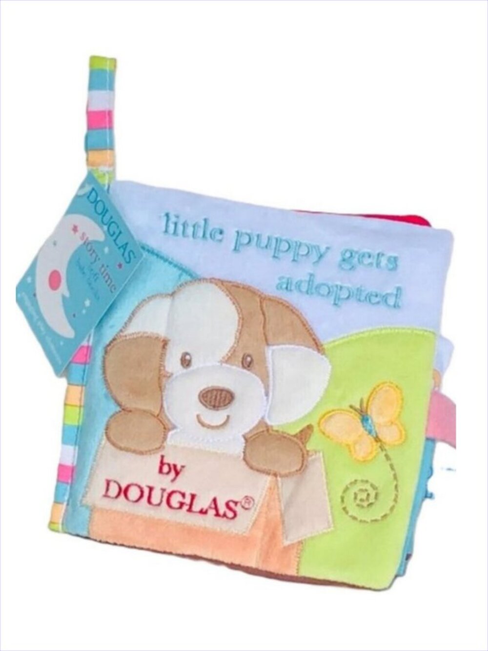 Douglas Baby Soft Plush Activity Book Little Puppy Gets Adopted New w/Tag Age 0+